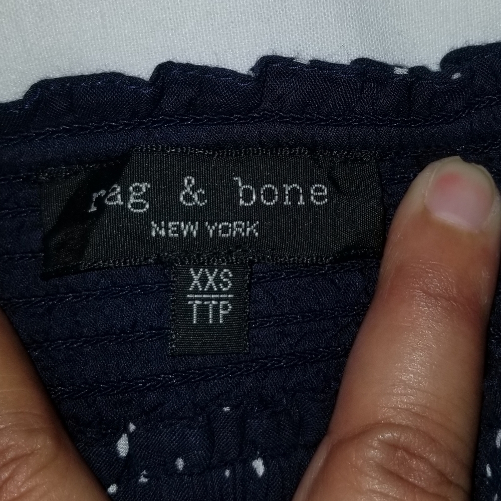 Rag & Bone Aster Mini Dress Size XXS Color Navi Blue/White - Picture 6 of 7